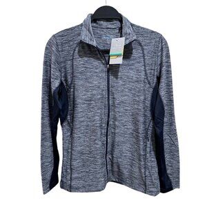 Page & Tuttle Womens Size M Navy Heather Colorblock Layering Jacket Athletic NWT
